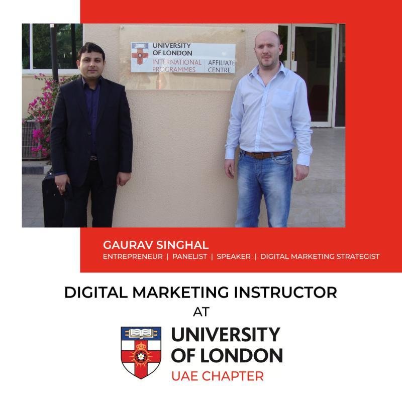 Digital marketing instructor at University of London, UAE